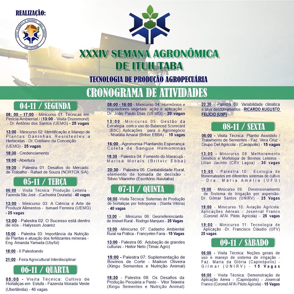 Programação Agronomia 2019