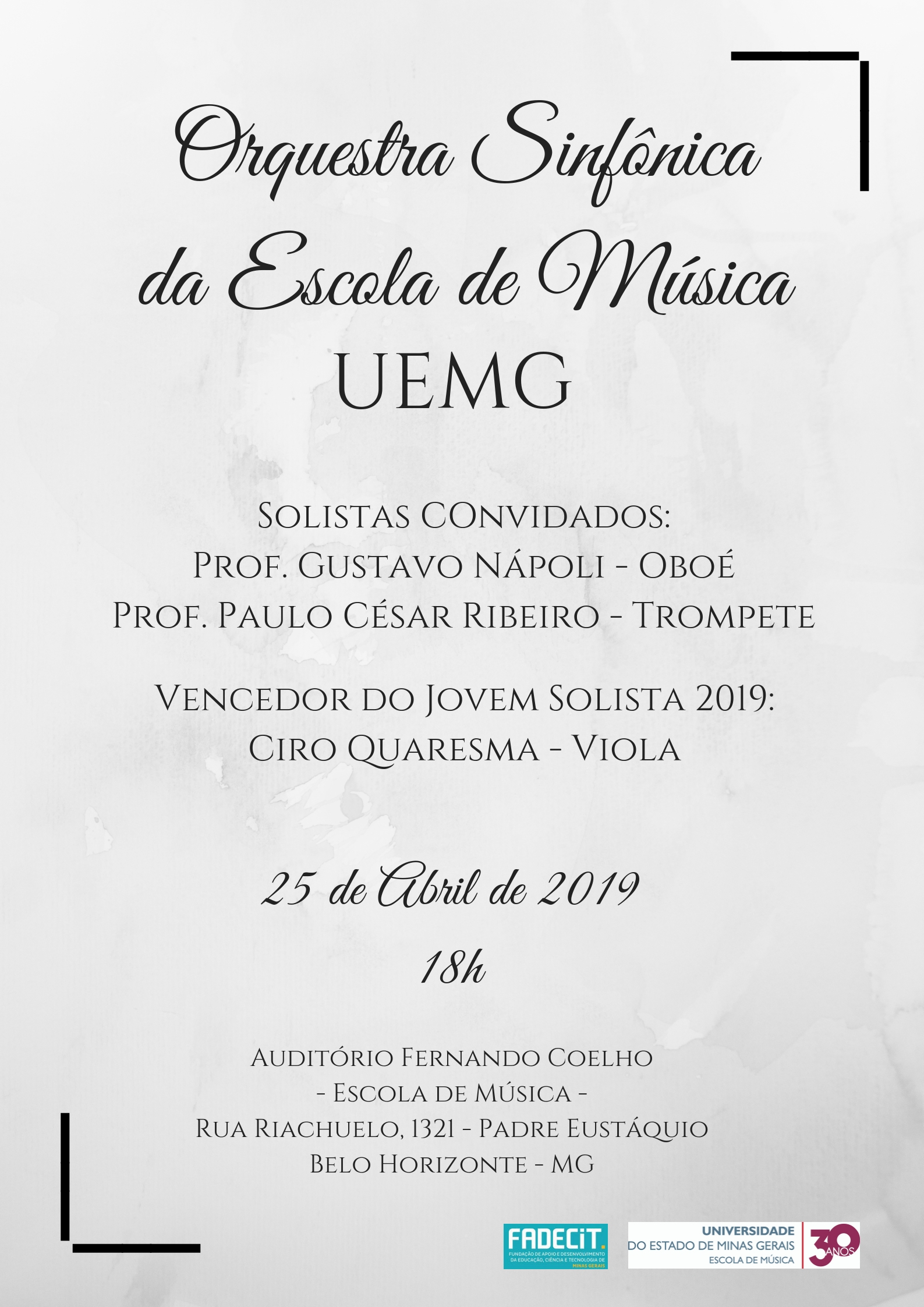 Apresentação da Orquestra Sinfônica da Escola de Música da UEMG