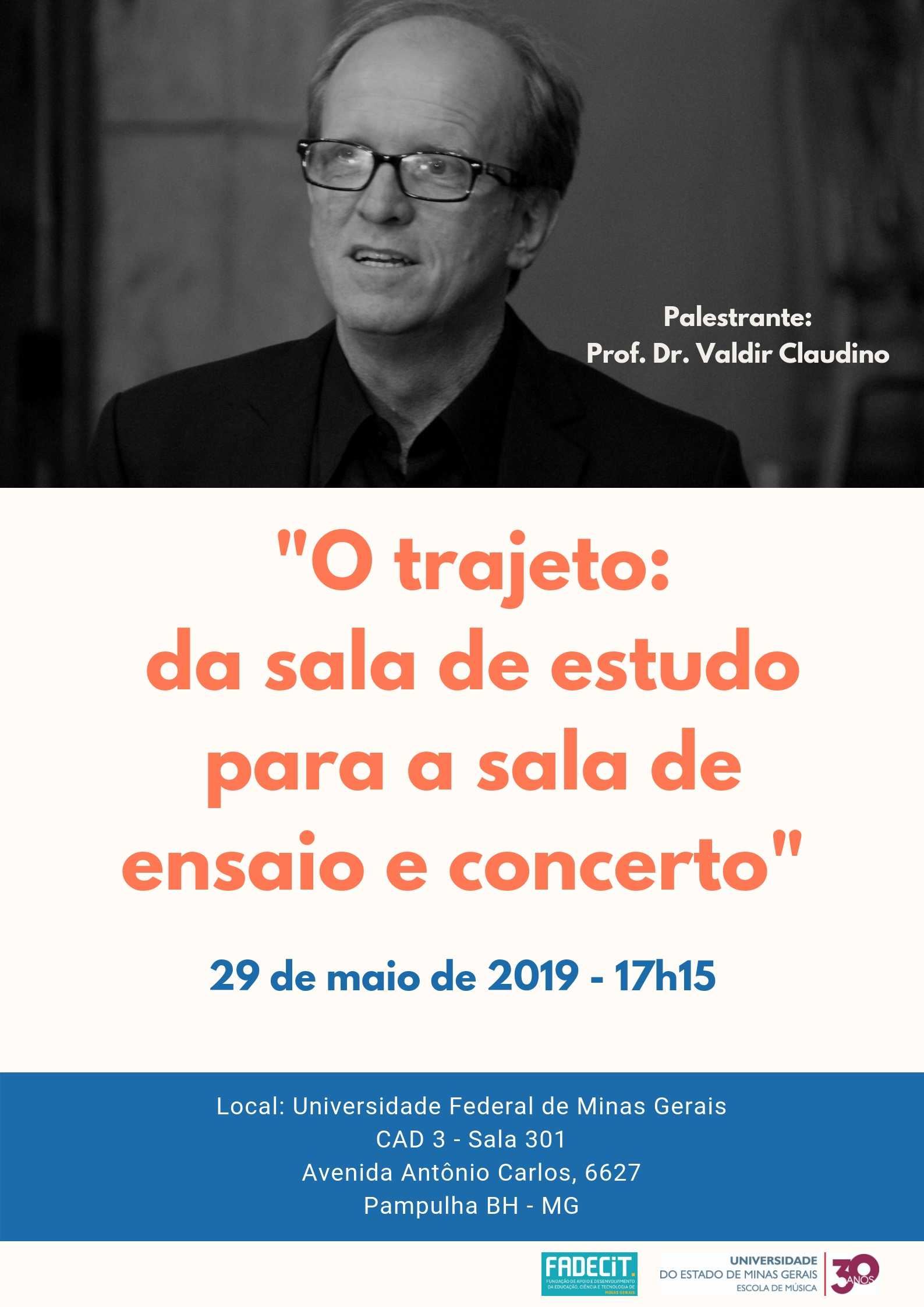 Palestra O Trajeto: da sala de estudo para a sala de ensaio e concerto