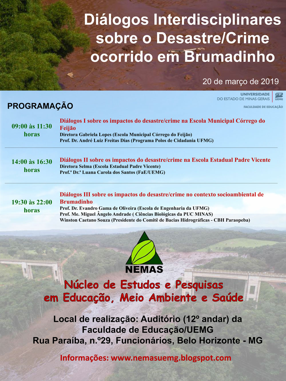 Programação Diálogos com Brumadinho