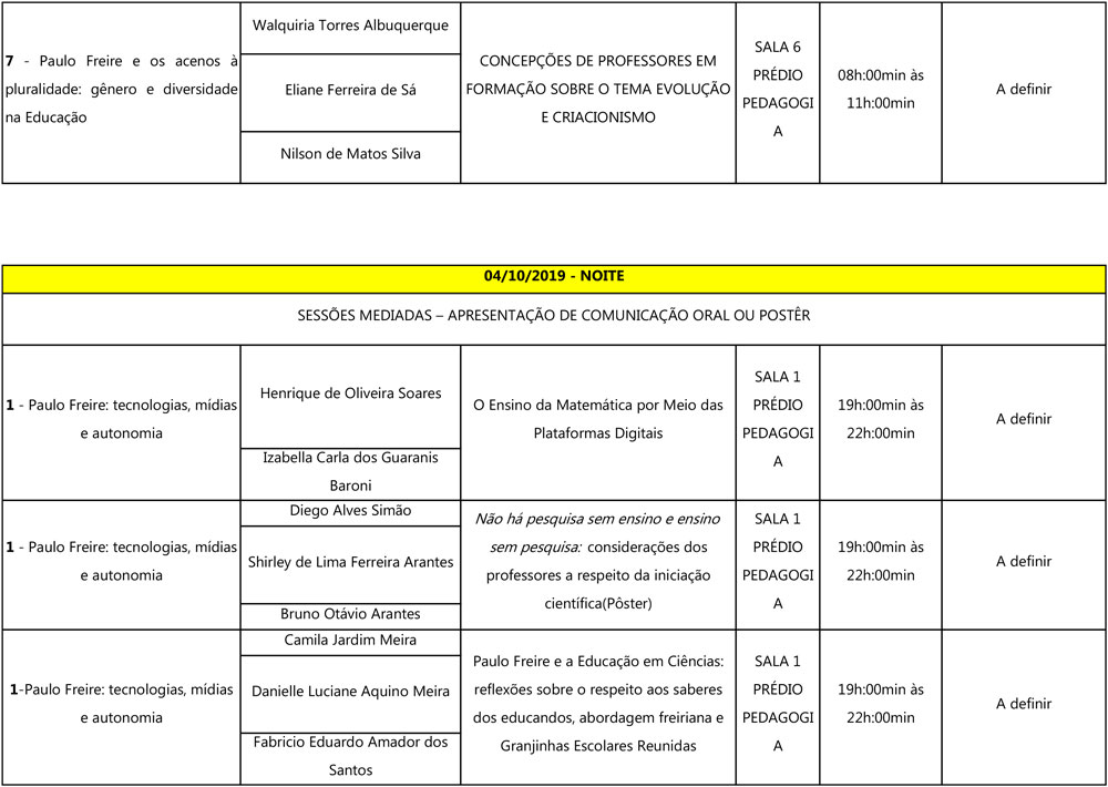 Programação final jornada 2019 oficial 12