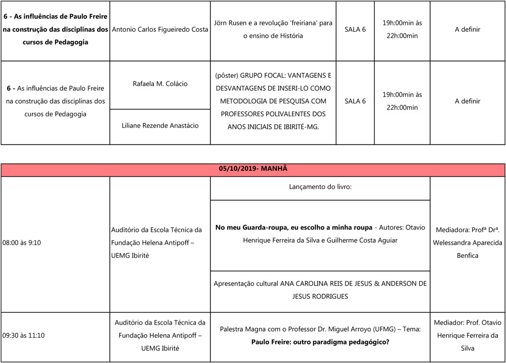 Programação final jornada 2019 oficial 17