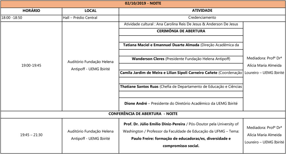 Programação final jornada 2019 oficial 2