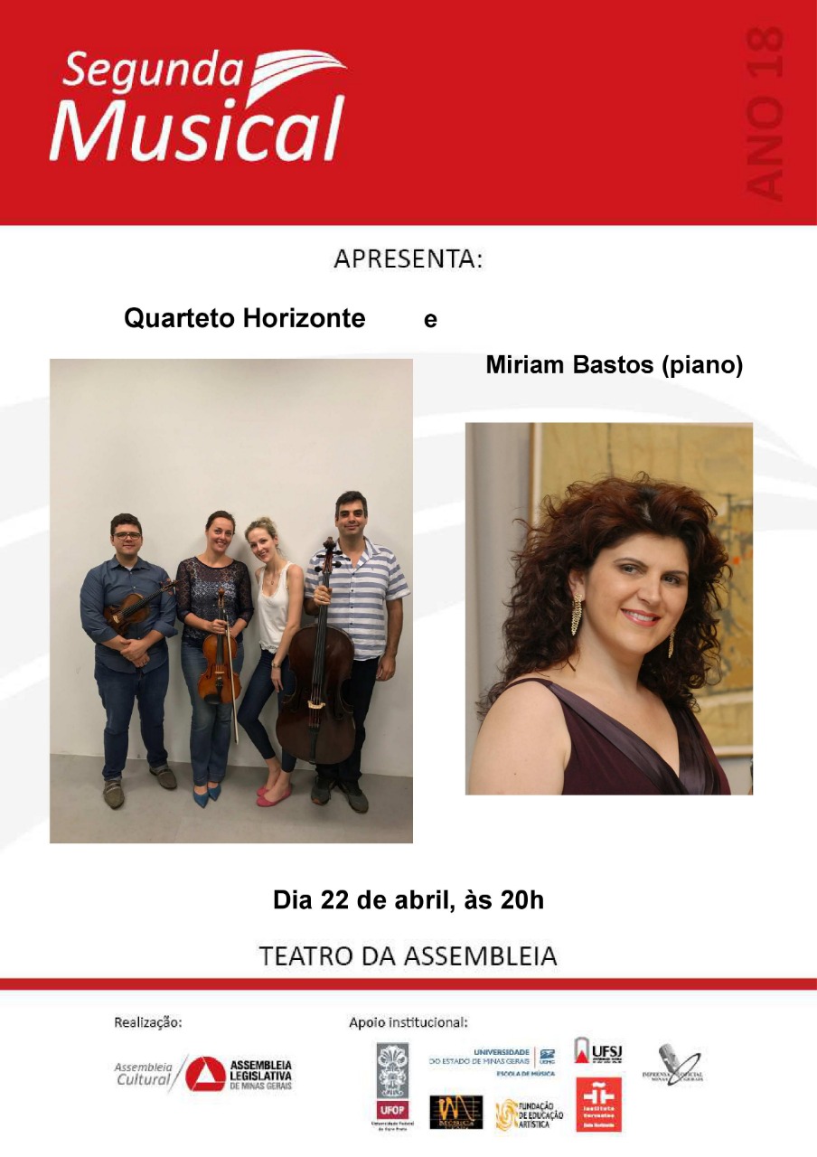 Recital do Quarteto Horizonte, com professora Miriam Bastos | Segunda Musical ALMG
