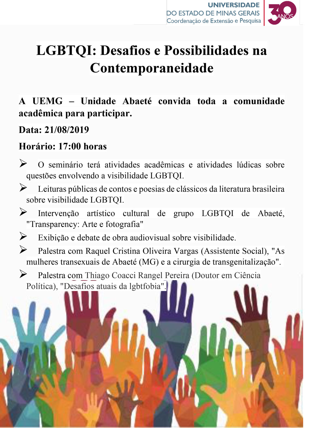 Unidade Abaeté | LGBTQI: desafios e possibilidades na contemporaneidade