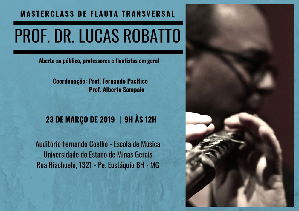 Escola de Música | Masterclass de flauta transversal com Lucas Robatto