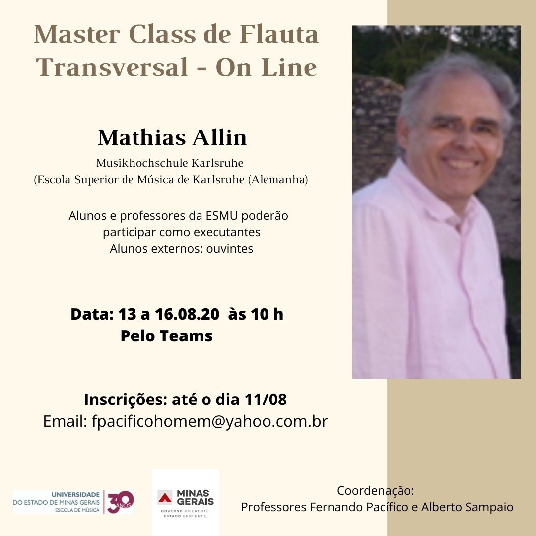 Master Class de flauta transversal com Mathias Allin (Alemanha) 