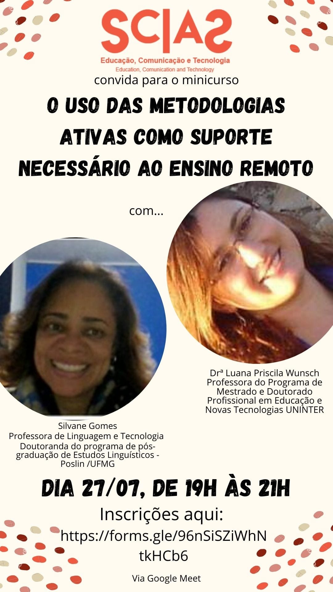 evento fae scias mini curso metodologias ativas ensino remoto