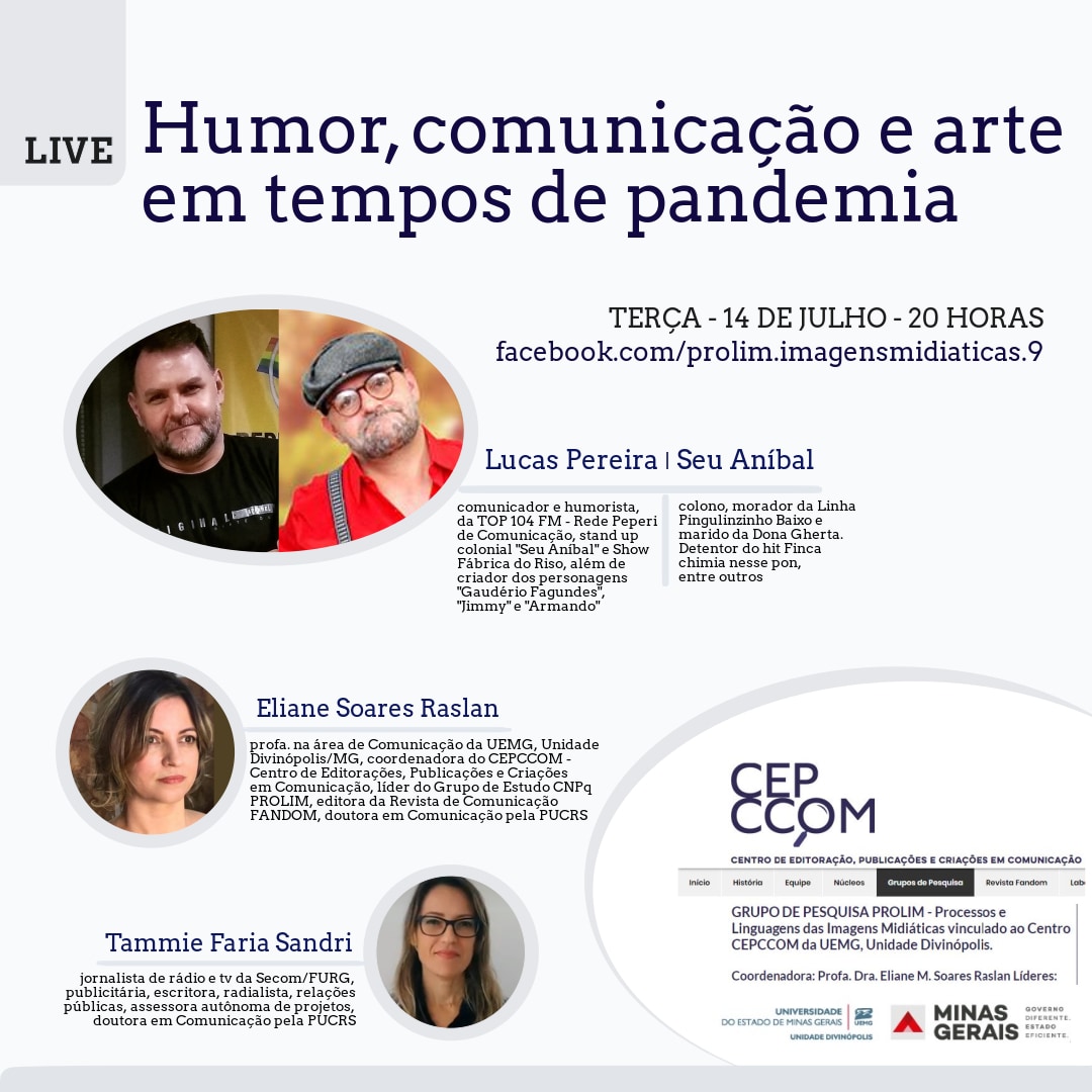 Unidade Divinópolis | Grupo de Estudos Prolim discute “Humor, comunicação e arte em tempos de pandemia” em nova live