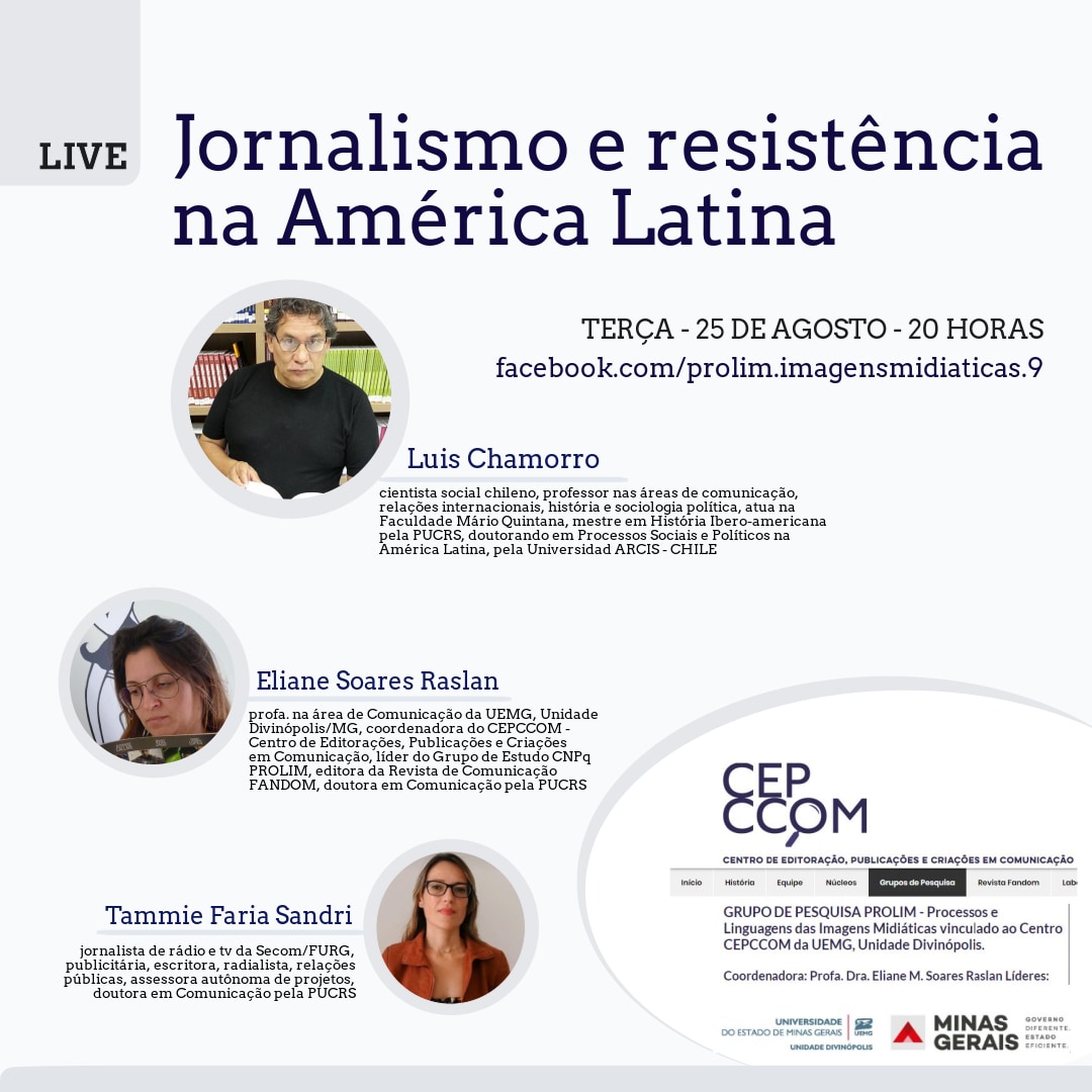 Unidade Divinópolis | “Jornalismo e resistência na América Latina” é o tema de nova live do Grupo de Estudos Prolim