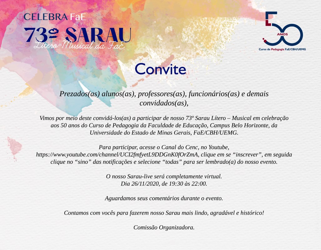 73º Sarau Lítero-musical da Faculdade de Educação