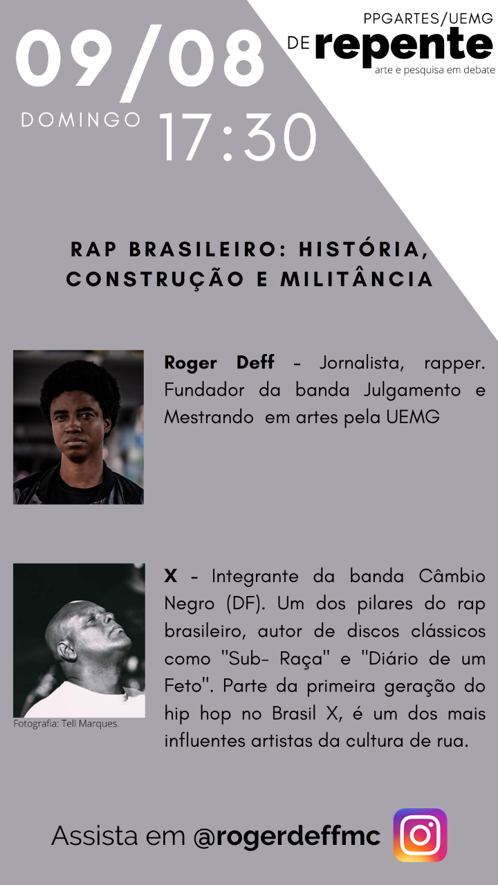 RAP BRASILEIRO: HISTÓRIA, CONSTRUÇÃO E MILITÂNCIA | 4ª edição do Projeto Repente: arte e pesquisa em debate