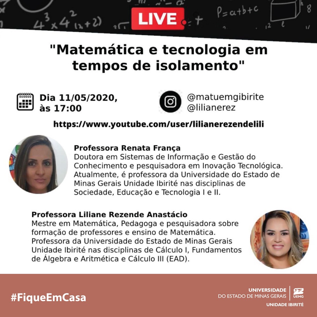 Unidade Ibirité | LIVE: Matemática e Tecnologia em Tempos de Isolamento