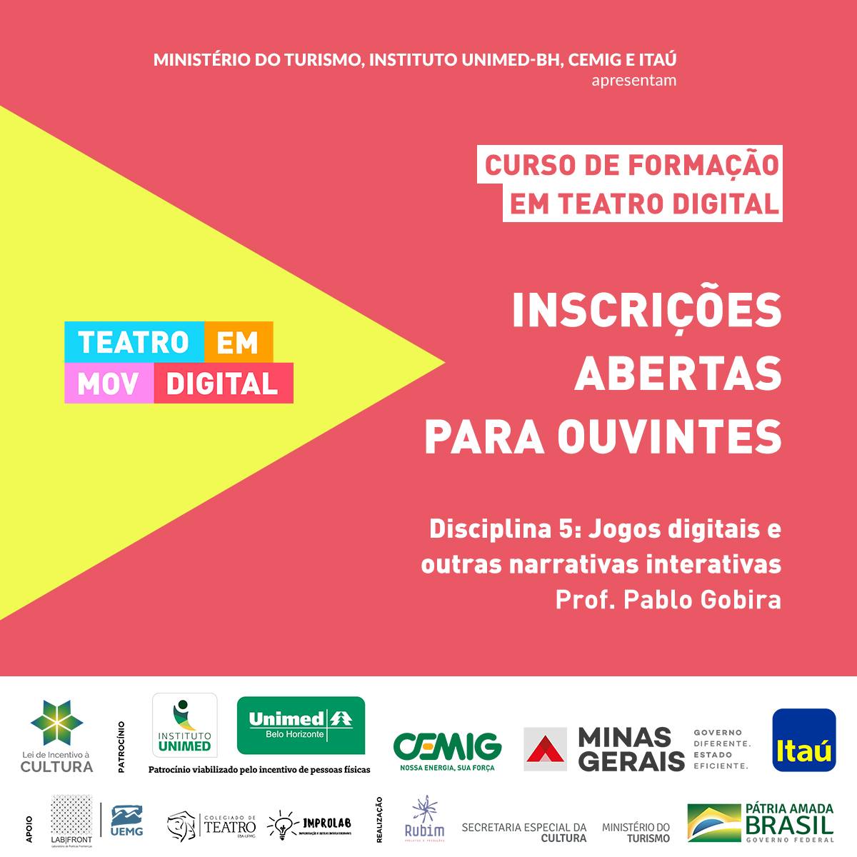 Jogos Digitais e outras narrativas interativas: Curso de formação em teatro digital | Inscrições abertas para ouvintes