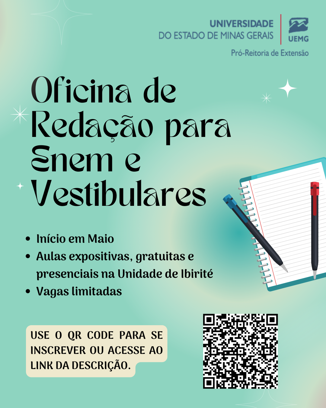 Unidade Ibirité | Inscrições para Oficina de Redação para Enem e concursos vestibulares