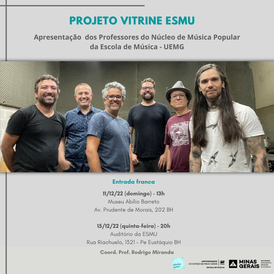 Projeto Vitrine ESMU: Apresentação dos professores do Núcleo de Música Popular da EsMu