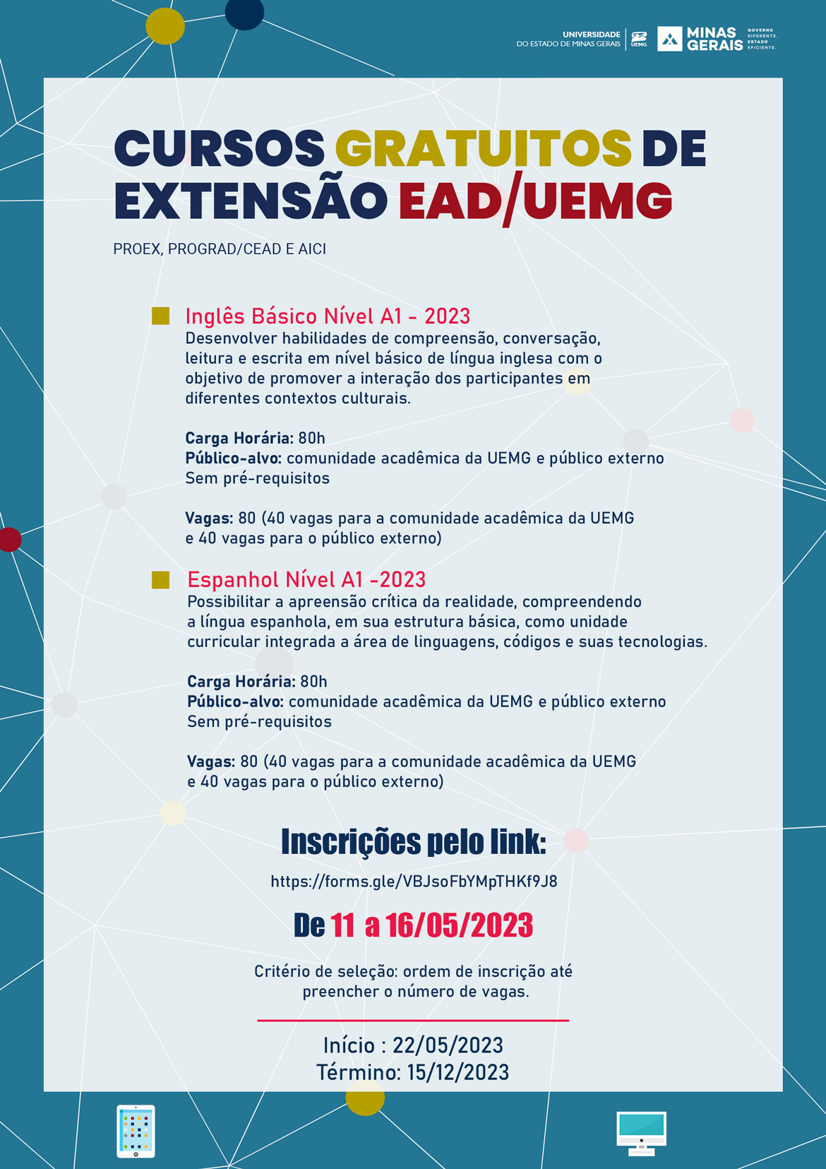 curs extensao ead idiomas uemg 2023