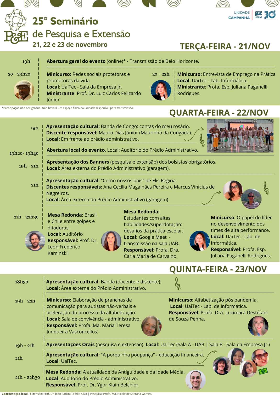 PROGRAMAÇÃO Completa com locais