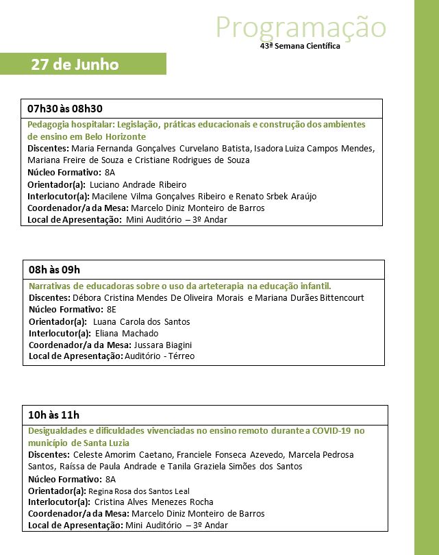 43ª SEMANA CIENTÍFICA