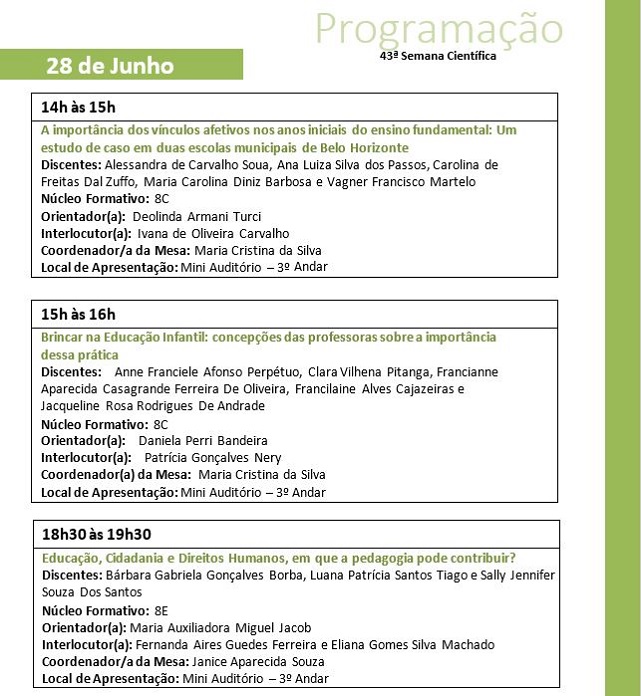 43ª SEMANA CIENTÍFICA